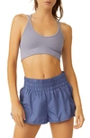 Fp Movement Free Throw Strappy Sports Bra In Steel Blue