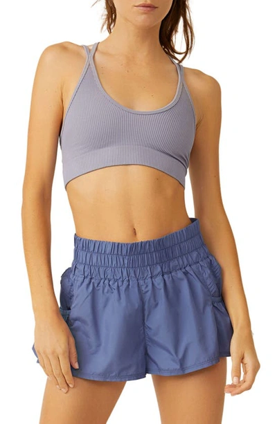 Fp Movement Free Throw Strappy Sports Bra In Steel Blue