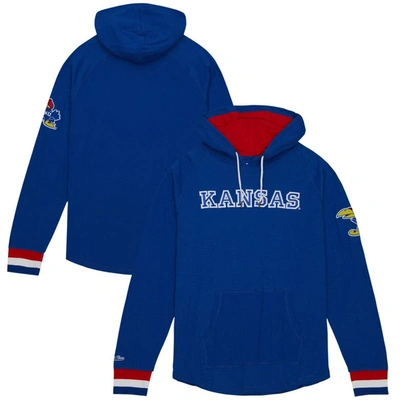 Mitchell & Ness Men's  Royal Kansas Jayhawks Legendary Raglan Pullover Hoodie