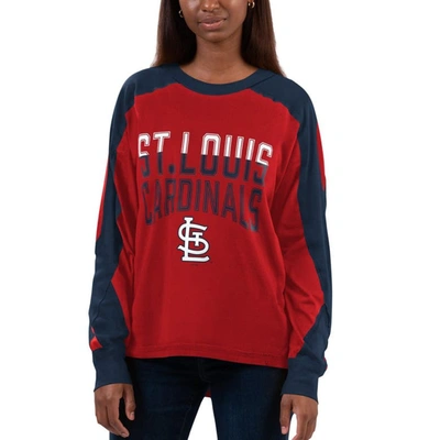 G-iii 4her By Carl Banks Red/navy St. Louis Cardinals Smash Raglan Long Sleeve T-shirt