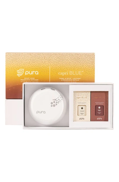 Pura X Capri Blue Volcano & Tinsel & Spice  4 Smart Diffuser & Fragrance Set
