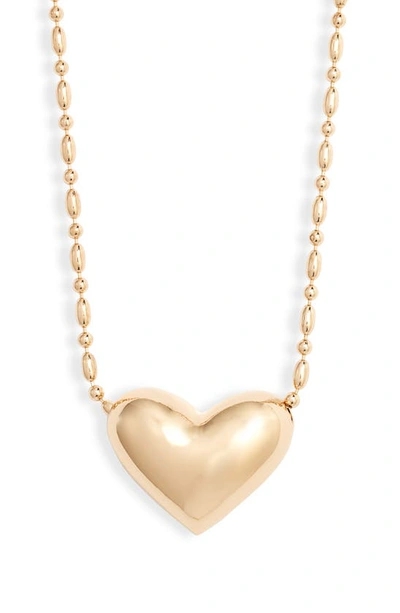 Open Edit Puffy Heart Pendant Necklace In Gold
