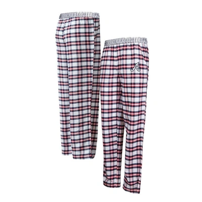 Concepts Sport Women's  Navy, Red Atlanta Braves Sienna Flannel Sleep Pants In Navy,red