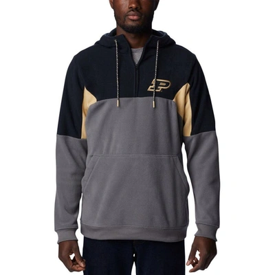 Columbia Charcoal Purdue Boilermakers Lodge Quarter-zip Hoodie