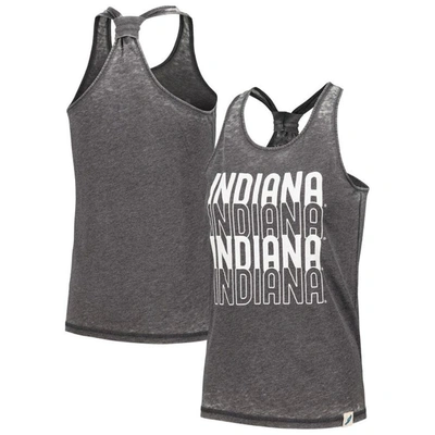 League Collegiate Wear Black Indiana Hoosiers Stacked Name Racerback Tank Top