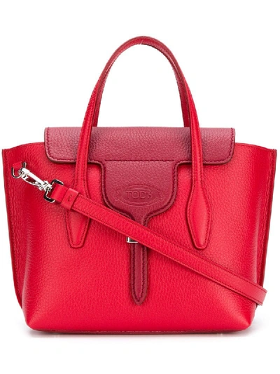 Tod's Joy Mini Leather Shoulder Bag In Red