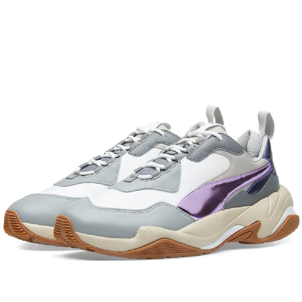 Puma Thunder Electric Leather Trainers In Grey | ModeSens