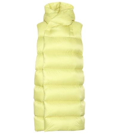Rick Owens Funnel-neck Puffer Vest In Yellow