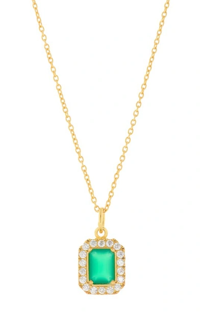 Argento Vivo Sterling Silver Emerald Cut Pendant Necklace In Gold