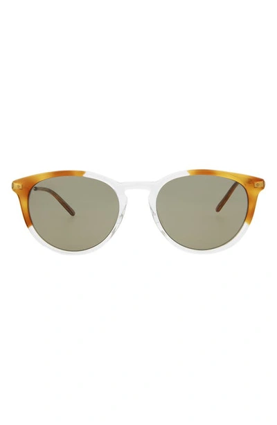 Gucci 64mm Oval Sunglasses In Havana Silver Brown