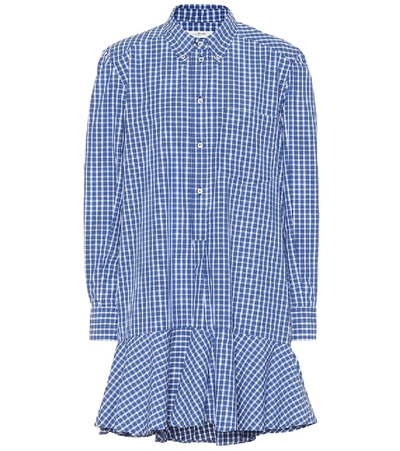 Isabel Marant Étoile Ondria Check-print Flounce Shirt Dress In Blue