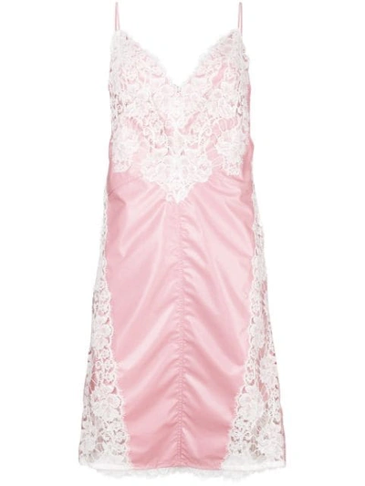 Calvin Klein 205w39nyc Lace-paneled Slip Dress In Pink