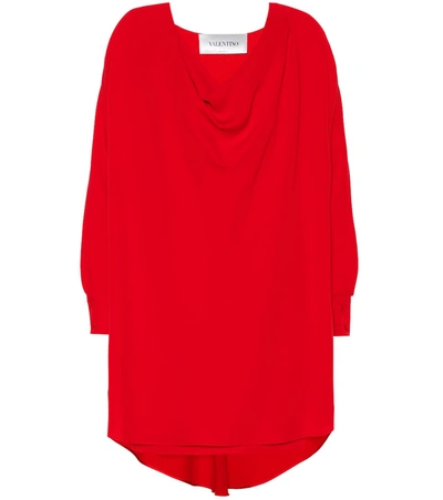 Valentino Silk Crêpe Minidress In Red