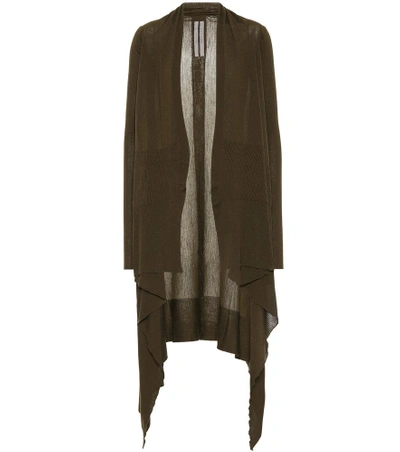 Rick Owens Wool Cardigan In Green