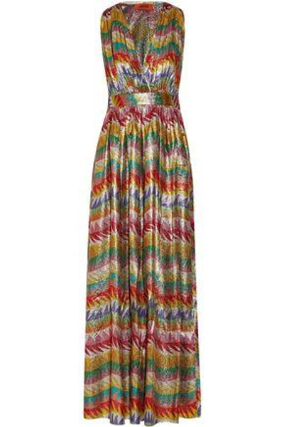 Missoni Printed Silk-blend Lamé Maxi Dress In Multicolor