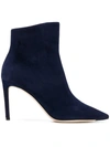 Jimmy Choo Helaine 100 Suede Ankle Boots In Blue