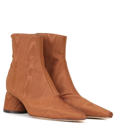 Ellery Moire Ankle Boots In Brown