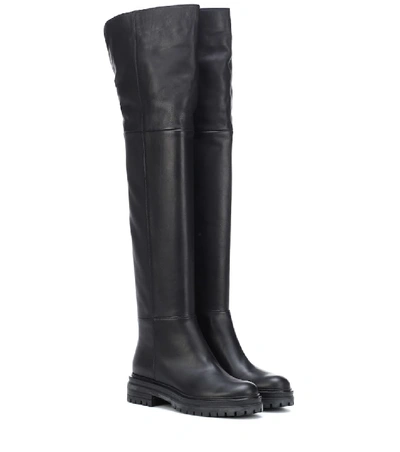 Gianvito Rossi Leather Over-the-knee Boots In Black