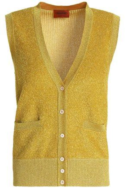 Missoni Woman Metallic Knitted Vest Yellow