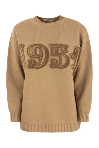 Max Mara Fido - Monogram Pullover In Wool And Cashmere In Camel
