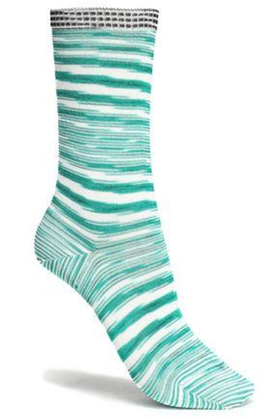 Missoni Woman Striped Knitted Socks Green