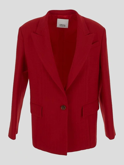 Erika Cavallini Semi-couture Jackets In Lurex Rosso