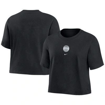 Nike Paris Saint-germain  Women's Soccer Boxy T-shirt In Black