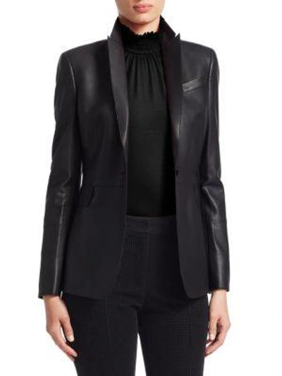 Akris Punto Perforated Leather Jacket In Black