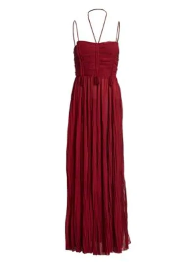 Tre By Natalie Ratabesi Aura Chiffon Maxi Dress In Shiraz