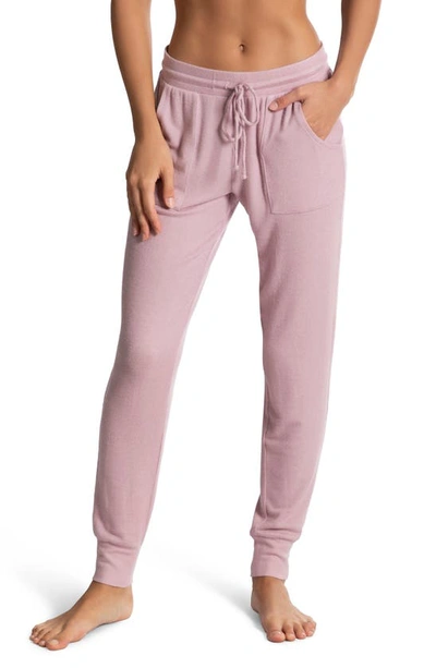 Midnight Bakery Heathered Hacci Pocket Joggers In Pink Heather