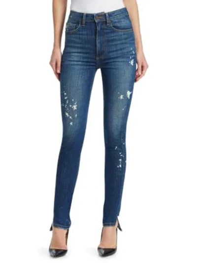 Tre By Natalie Ratabesi Beth Spotted Skinny Jeans In Indigo