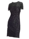 Joanna Mastroianni Sequin Bodycon Cocktail Dress In Black