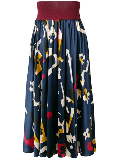 Roksanda Jeira Graphic-print Skirt In Blue