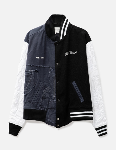 Greg Lauren Black Blanket Varsity Jacket