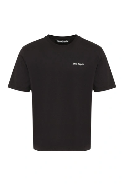 Palm Angels Cotton Crew-neck T-shirt In Black