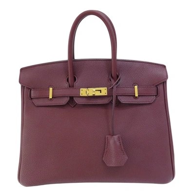Hermes Hermès Birkin 25 Burgundy Leather Handbag ()