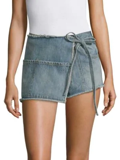 Sandy Liang Perry Denim Skort In Cali Wash