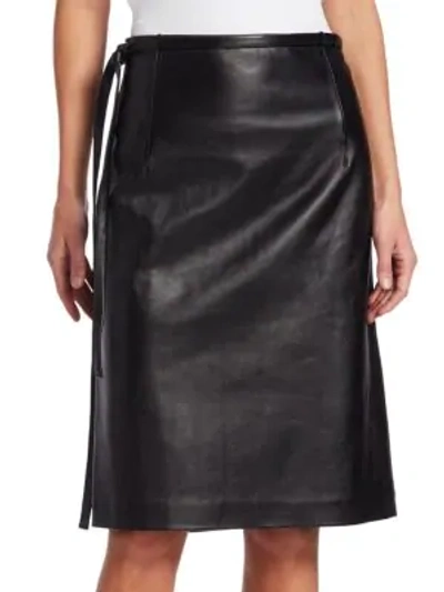 Vetements Leather Wrap Skirt In Black