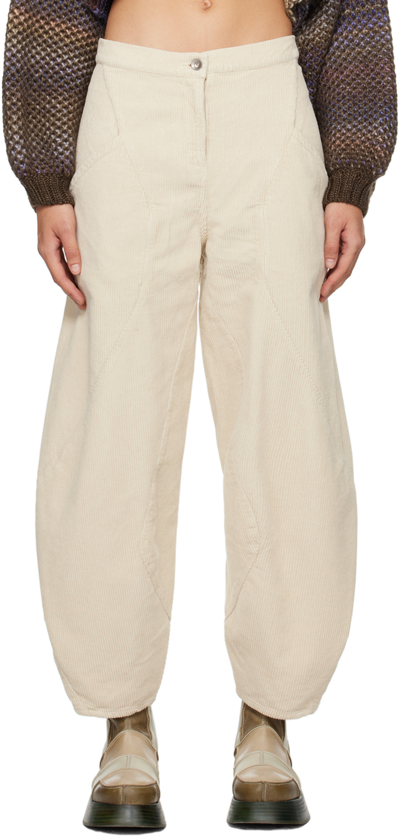 Henrik Vibskov Digi Cropped Corduroy Trousers In Neutrals