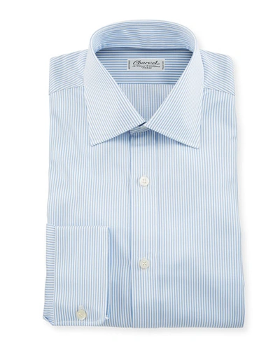 Charvet Men's Small Stripe Dress Shirt In White