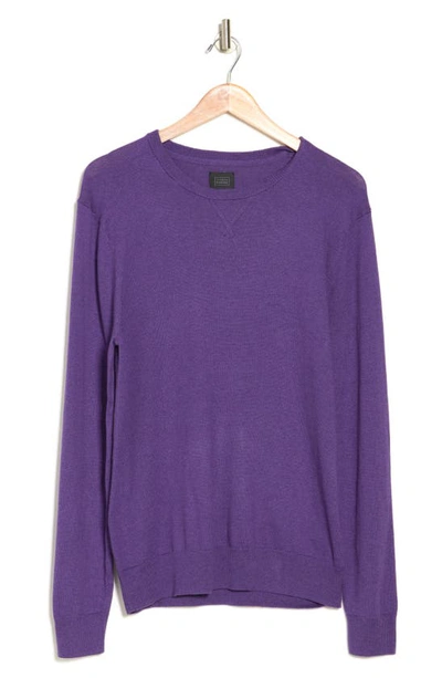 14th & Union Classic Cotton & Cashmere Crewneck Sweater In Purple Picasso