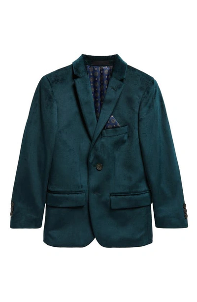 Tallia Kids' Evergreen Velveteen Dinner Jacket In Emerald