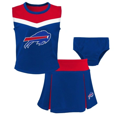 Outerstuff Kids' Girls Preschool Royal Buffalo Bills Spirit Cheerleader Two-piece Set With Bloomers