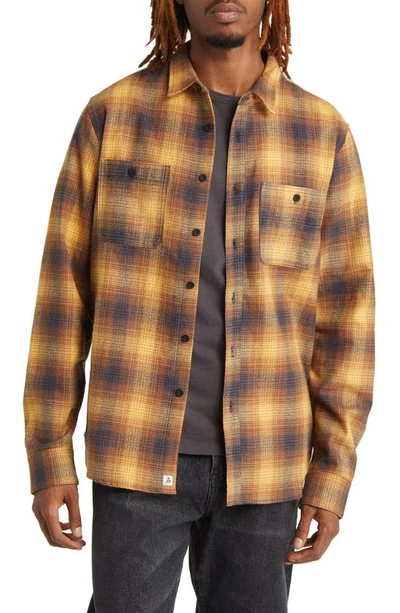 One Of These Days San Marcos Plaid Flannel Button-up Shirt In Saffron