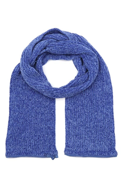 Kurt Geiger Convertible Chemille Scarf In Blue