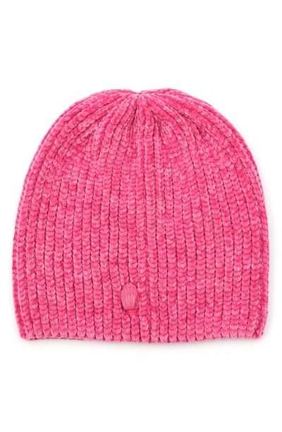 Kurt Geiger Chenille Beanie In Fuchsia