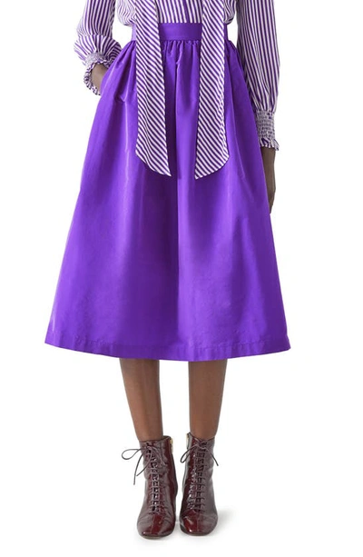 Lk Bennett Olsen A-line Taffeta Midi Skirt In Prism Violet