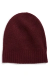 Nordstrom Recycled Cashmere Blend Beanie In Burgundy Banner