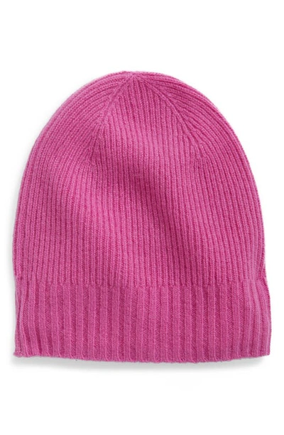 Nordstrom Recycled Cashmere Blend Beanie In Purple Orchid