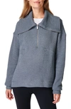 Sweaty Betty Restful Boucle Half Zip Sweatshirt In Steel Blue